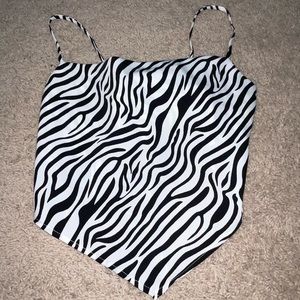 Zebra Printed Tie Crop Top